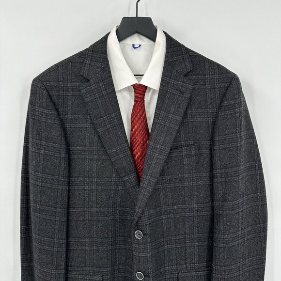 JOSEPH ABBOUD signature jacket blazer sport coat plaid wool blend gray 44R - Picture 3 of 10